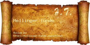 Hellinger Tünde névjegykártya