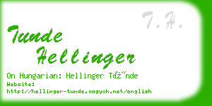 tunde hellinger business card